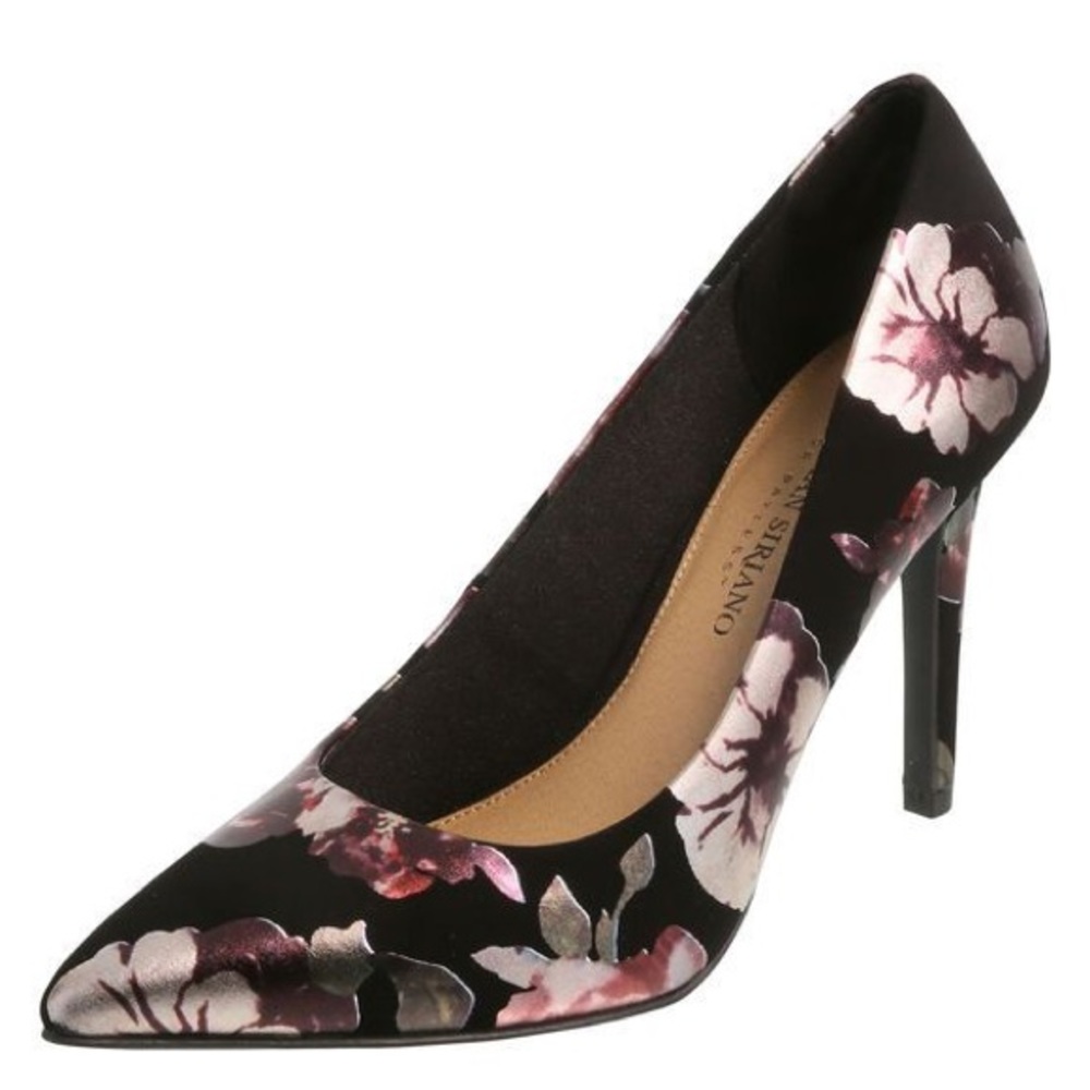 Christian Siriano Black Habit Floral Heels Shoes